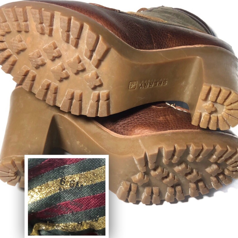 Sperry Topsider Trinity Heel Boots • Brown & Olive - Picture 7 of 8